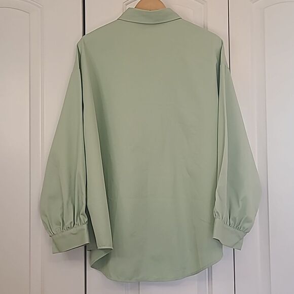 ASOS DESIGN Oversized Cotton Shacket Shirt Jacket in Mint US Size 4 - Picture 7 of 13